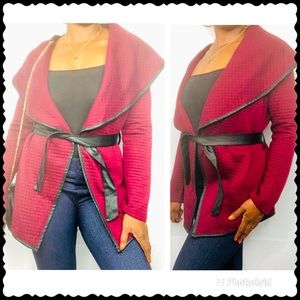 Women's Turn Down Shawl Quilted Collar Wrap Coat.